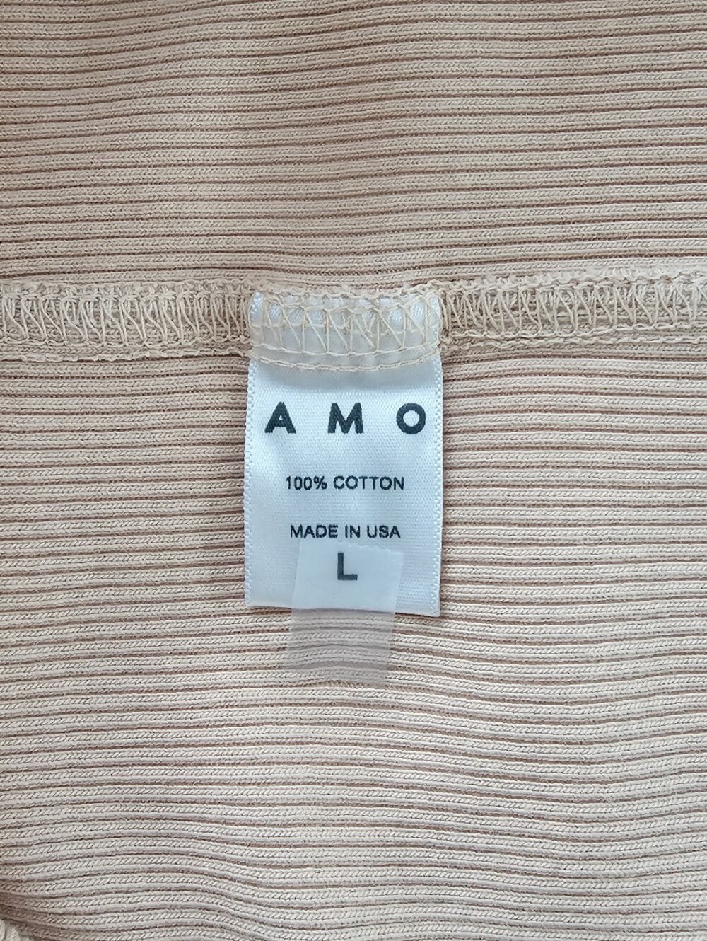 AMO Ribbed Tank Peach Size Large - Picture 7 of 7